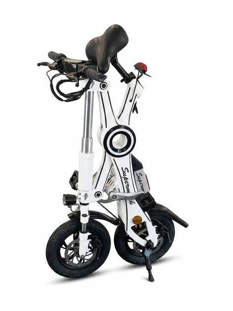 Supermach X3 Quick Foldable 36V Electric Bike White, 12BIKE