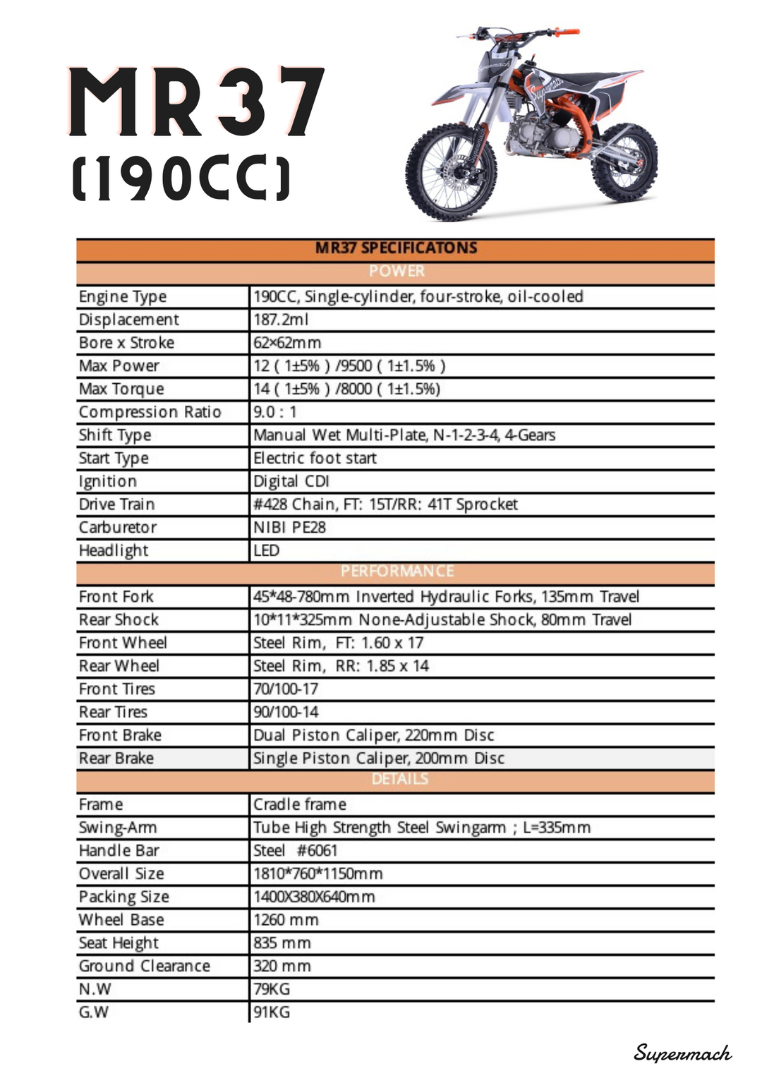 MR37 Dirt Bike – Supermach