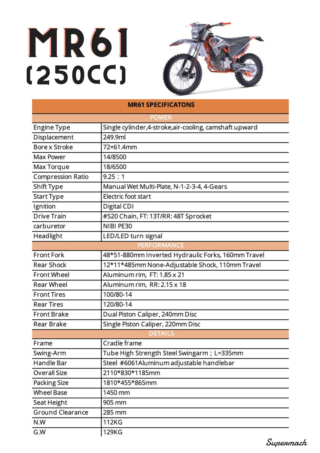 MR61 Dirt Bike – Supermach