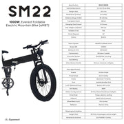 SM22 Everest Foldable Electric Mountain Bike (eMBT)